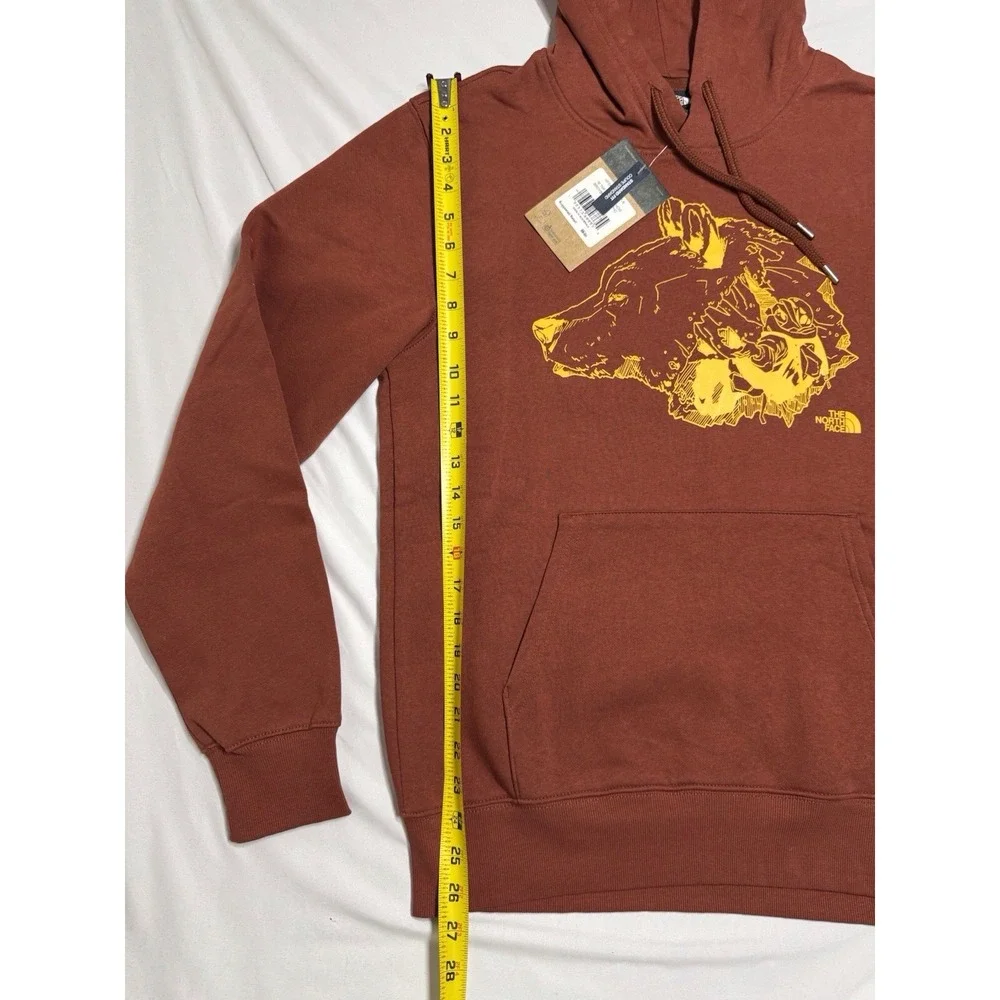 NWT The North Face‎ TNF Bear Pullover Hoodie Red/Orange Mens Size Small